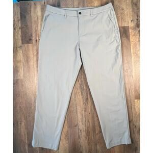 Lululemon ABC Classic Fit Trouser Pant Mens 38 Gray Warpstreme LM5AO5S Silver
